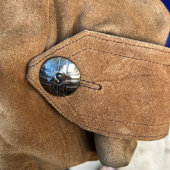 Vintage Sedona West brand Navajo blanket and suede coat - Picture 5 of 11